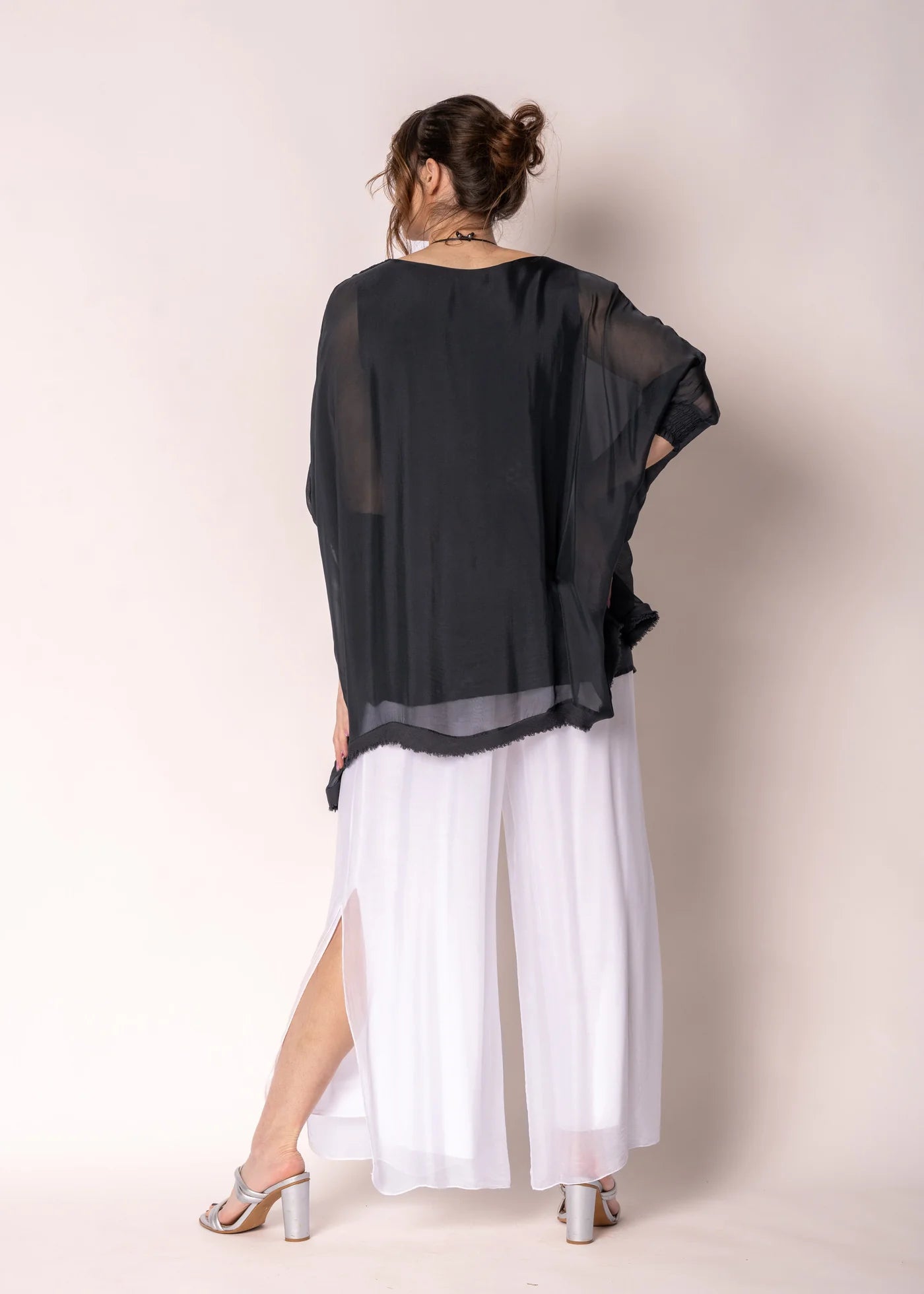 Amulet Silk Top - Granite