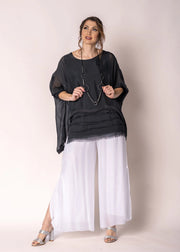 Amulet Silk Top - Granite