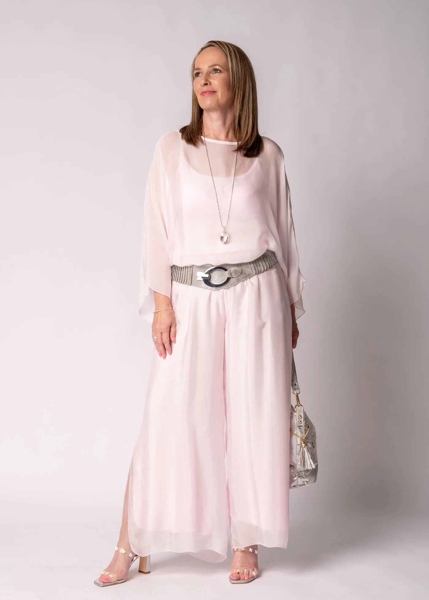 Gia Silk Pants - Modena Pink