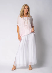 Gia Silk Pants - White