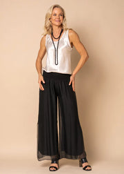 Gia Silk Pants - Black