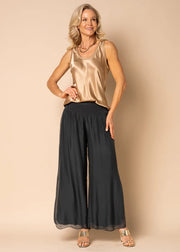 Gia Silk Pants - Granite