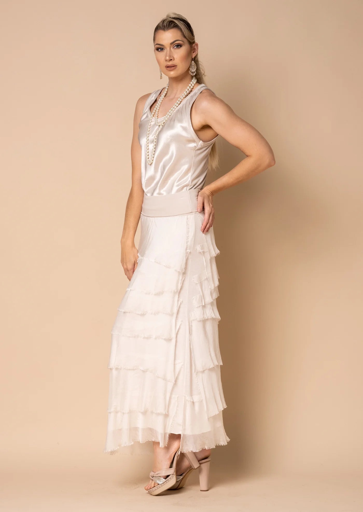 Fifi Silk Skirt - Latte