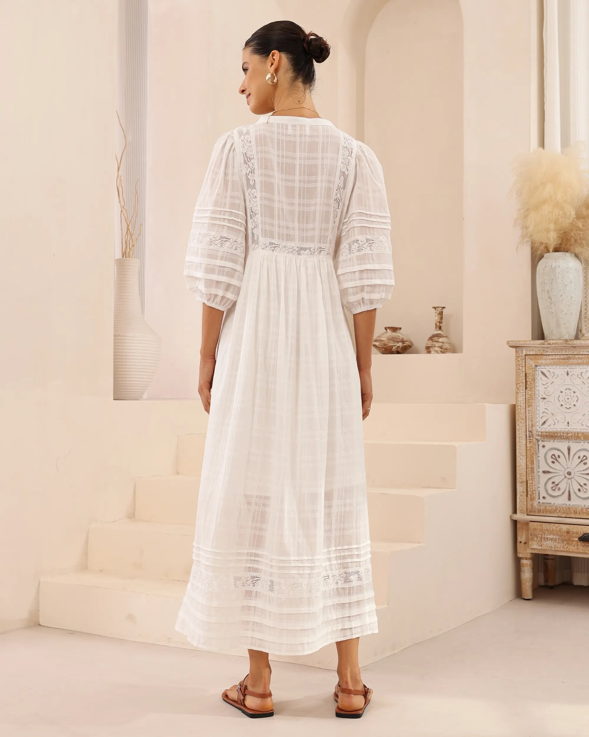 White Lace Resort Maxi – 100% Cotton