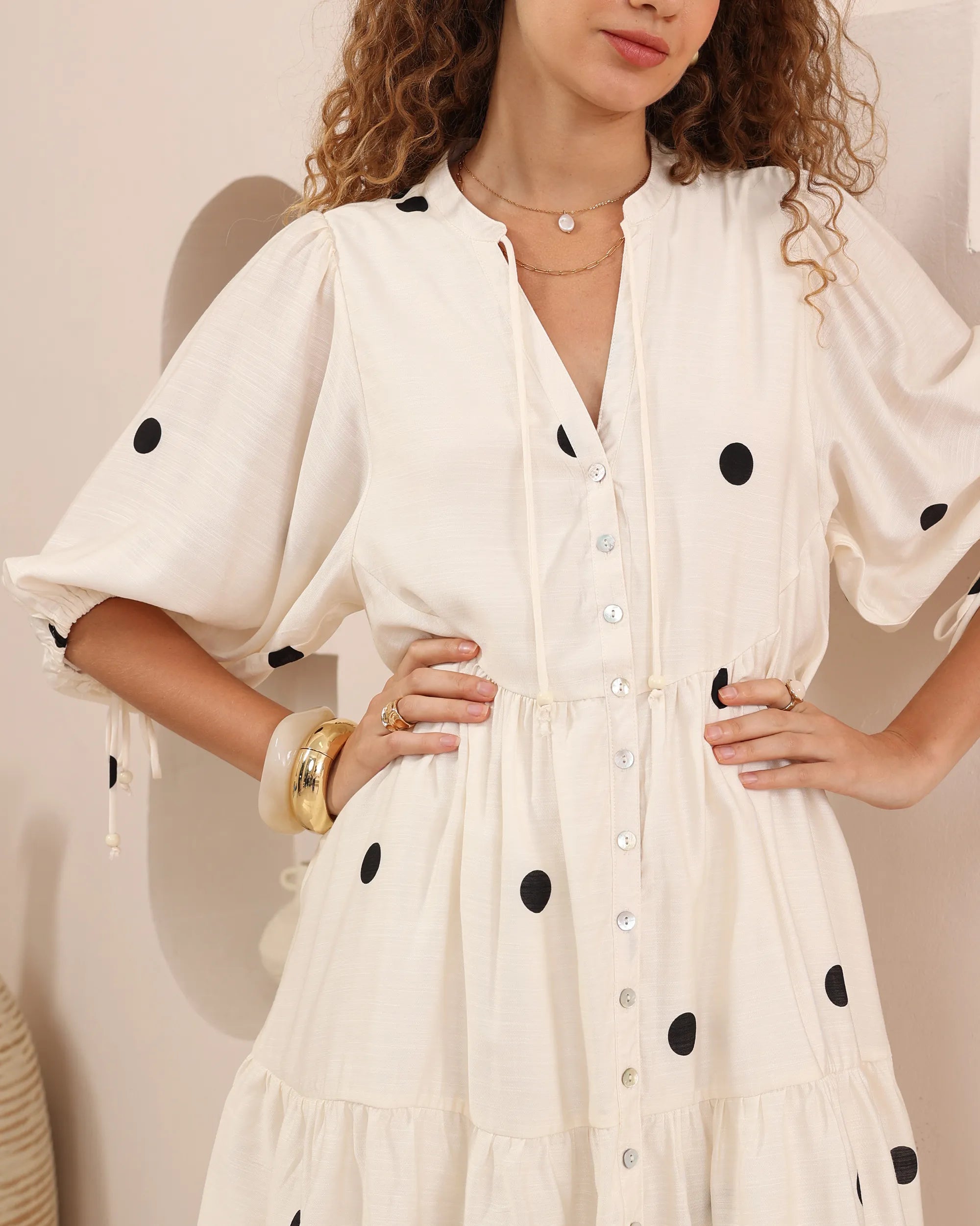 The Poppy Polka Dot Mini Dress