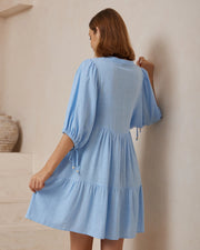 Blue Cotton Baby Doll Dress