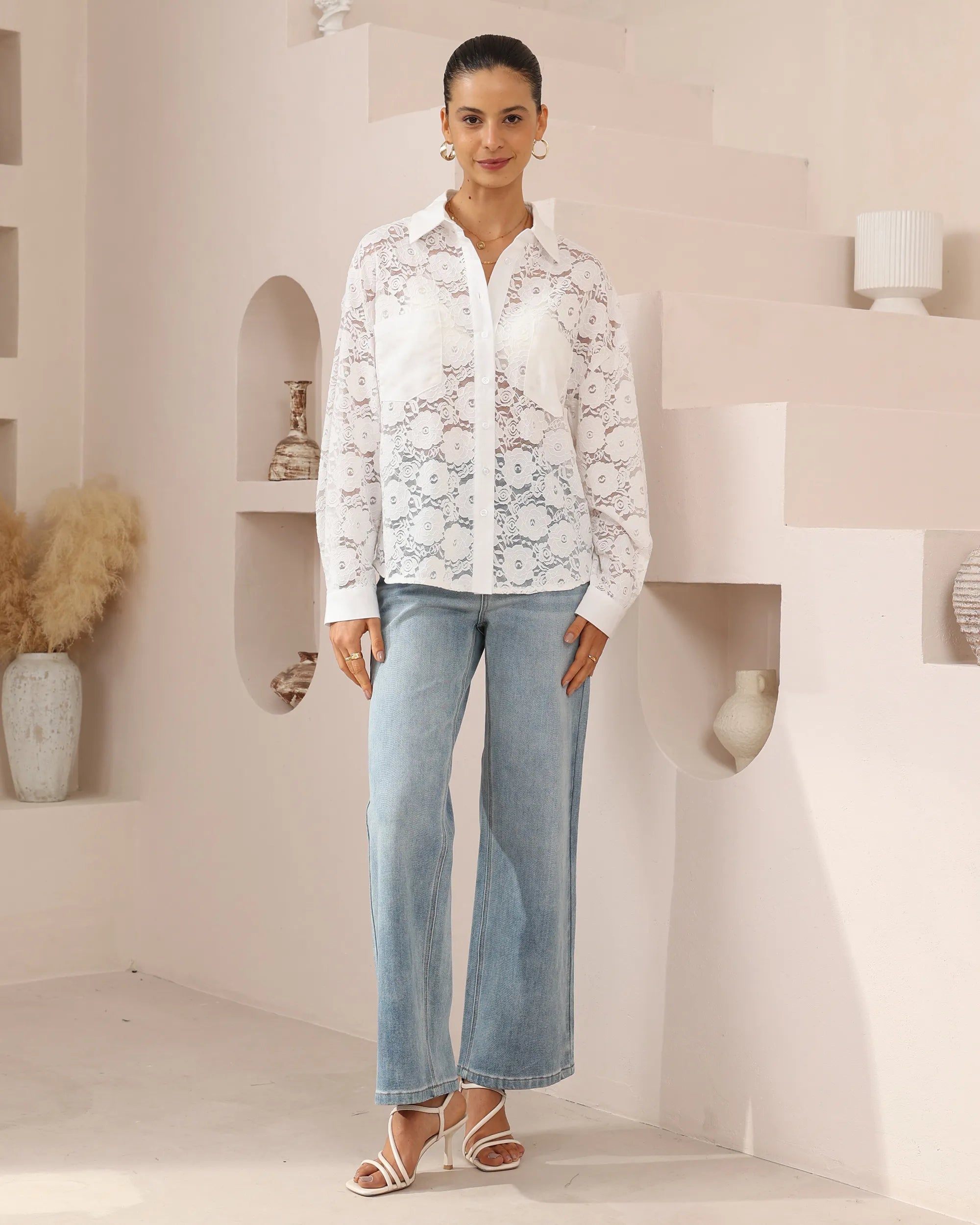 White Lace Resort Top – Summer Sheer