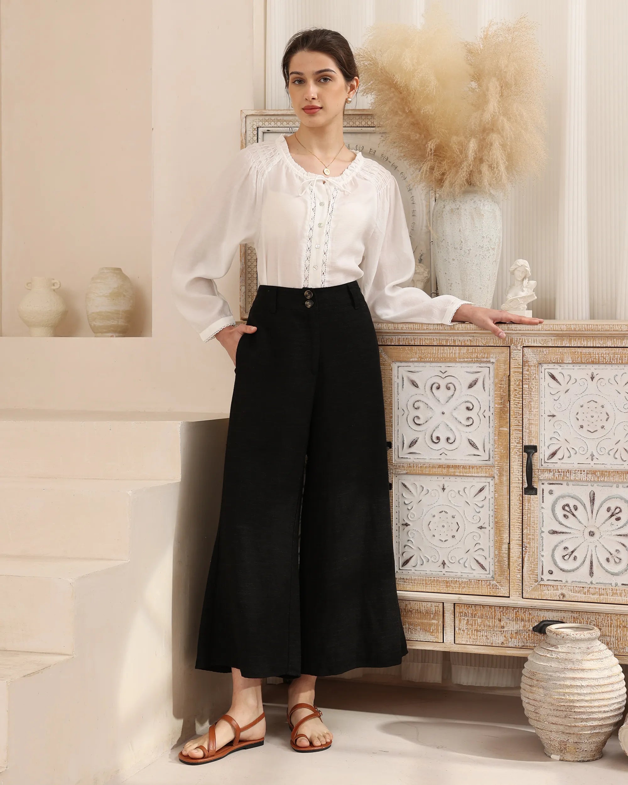 Amélie Lace Blouse – White