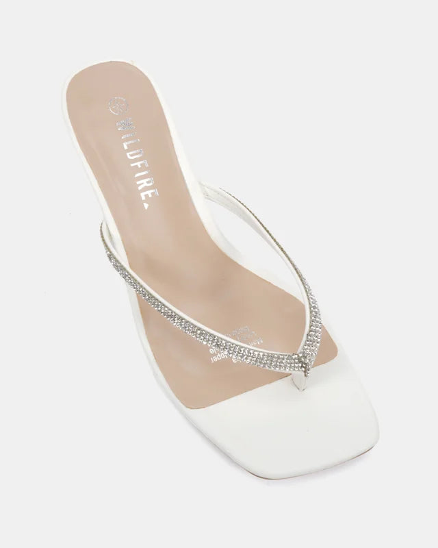 Tilka White Satin with rhinestone