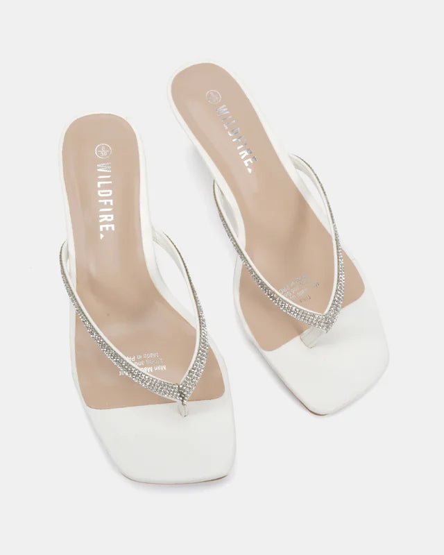 Tilka White Satin with rhinestone