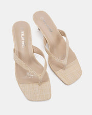 Triana Thong Heel - Natural Raffia