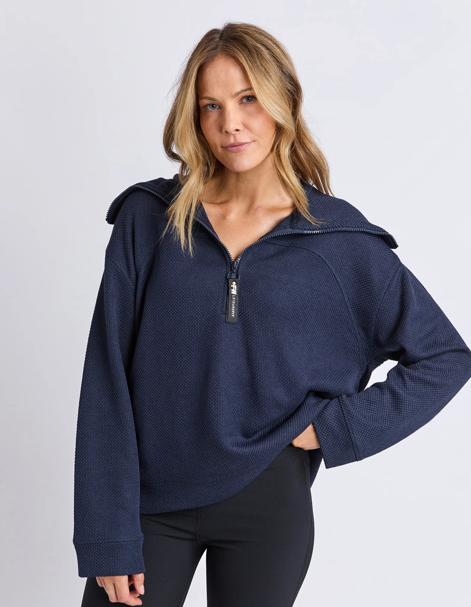 Huntsville Relaxed Zip Crew Navy