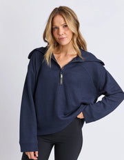 Huntsville Relaxed Zip Crew Navy