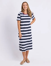Tallow Dress Navy & White Stripe