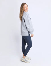 Intention Oversized Crew Grey Marle/Navy