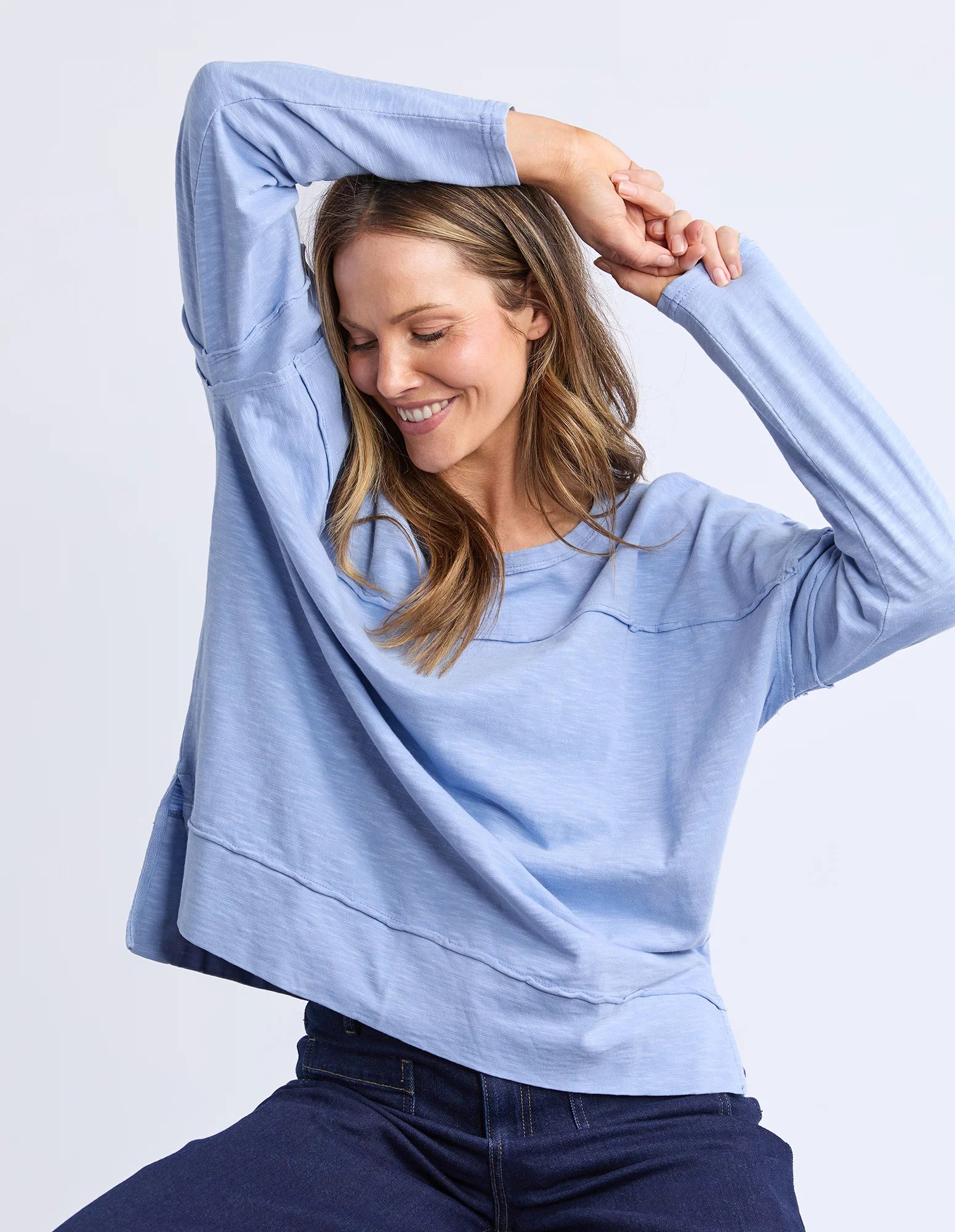 Jayne Throw On Top Light Blue
