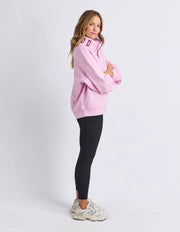 College Zip Crew - Pale Pink/Port