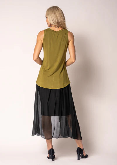 Toyah Singlet in Green Olive