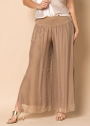 Gia Silk Pants - Desert