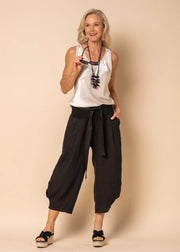 Addison Linen Pants - Onyx