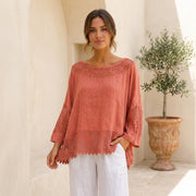 Italian Linen Top 6912 - Melograno
