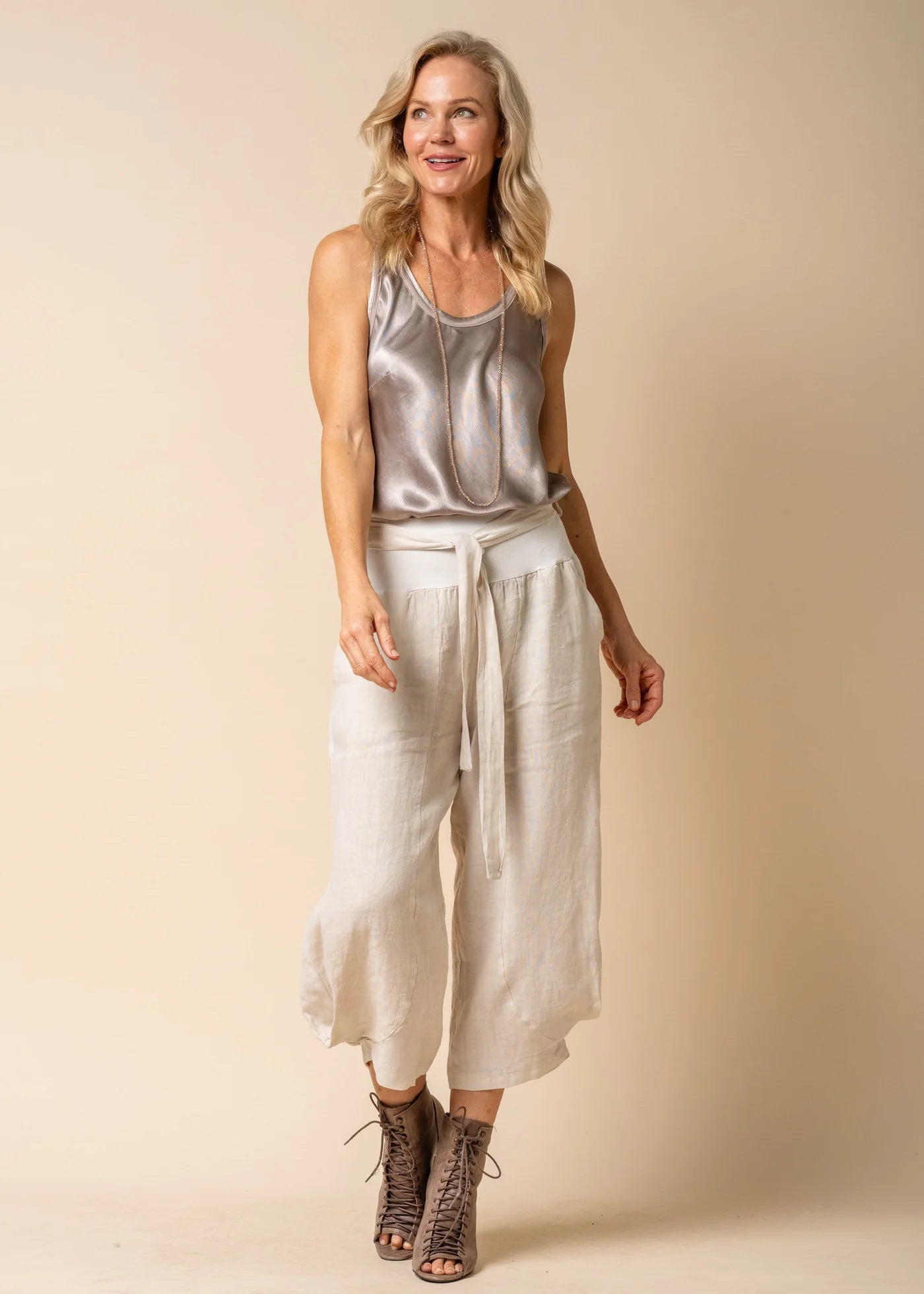 Addison Linen Pants - Latte