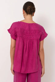 Lira Pleated Cupro Top