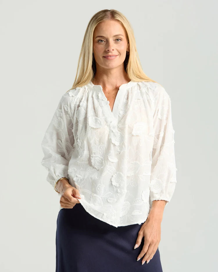 Renata Embroidered Blouse - White