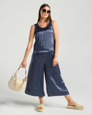 Jean Satin Cullotte - Slate Blue