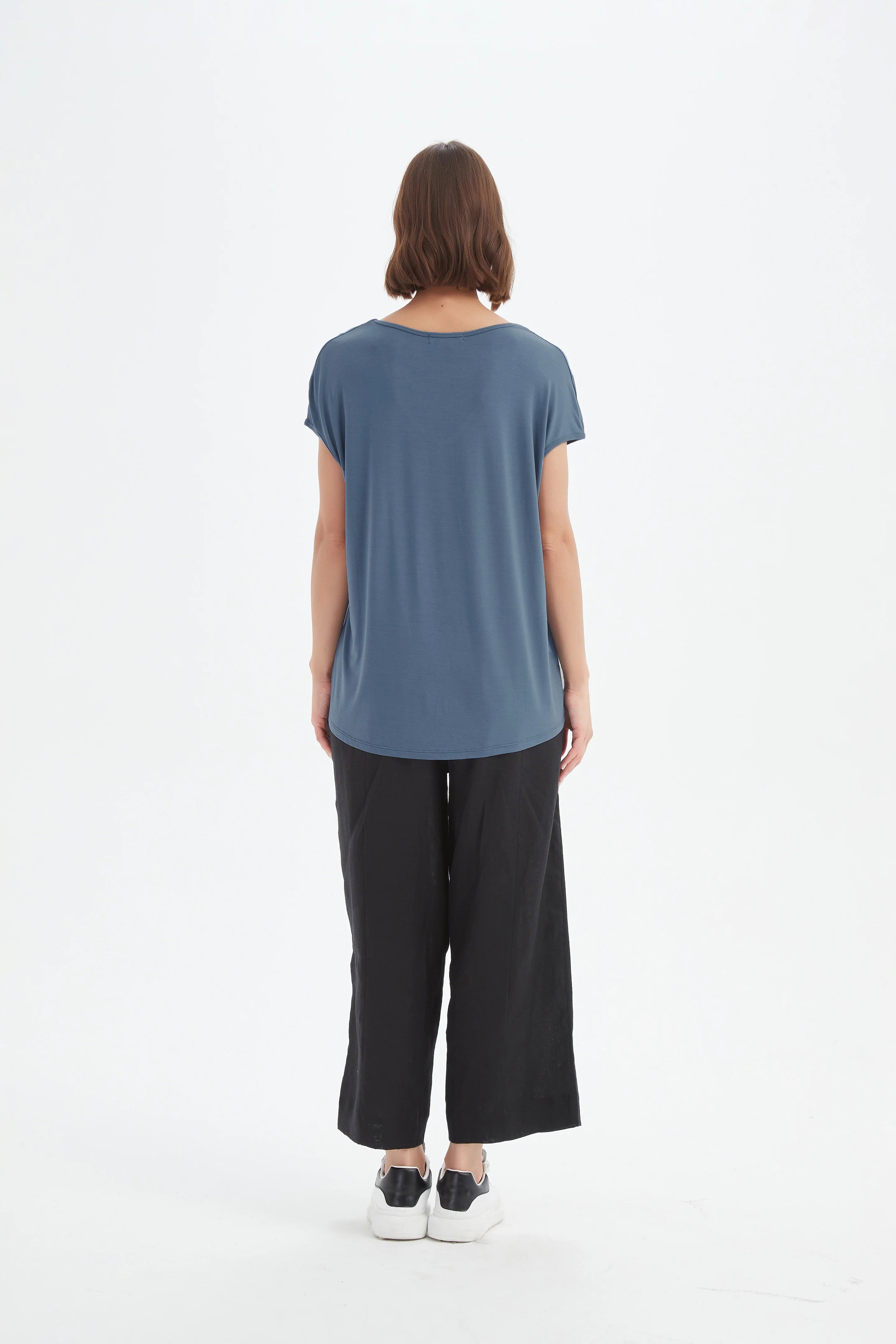 Deep V Cap Sleeve Tee