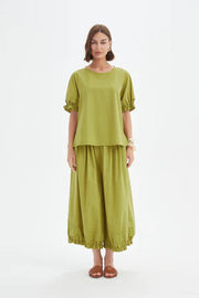 Ruffle Sleeve Lyocell Top