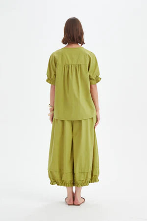 Ruffle Sleeve Lyocell Top