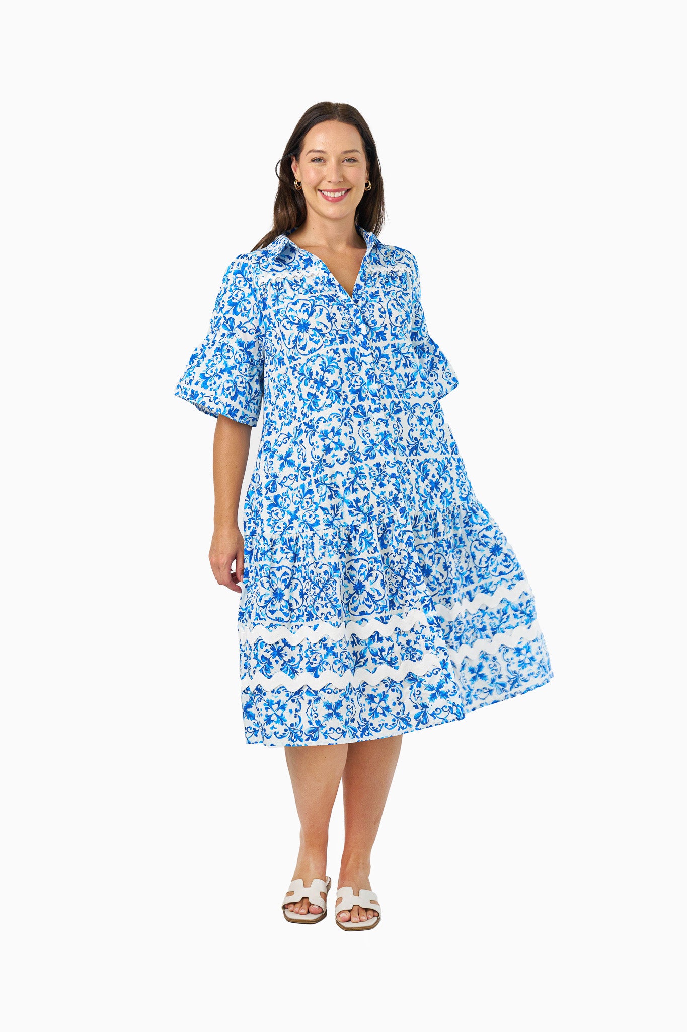 Ameera Midi Dress - Procelain