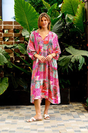 Perry Maxi Dress - Fuscia Patch