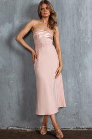 Rosabelle Strapless Midi Dress – Blush