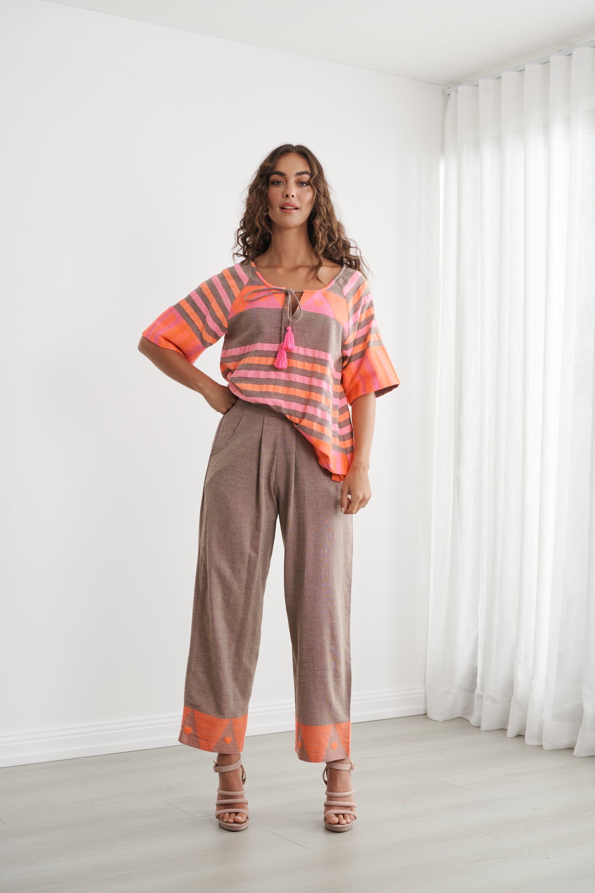 Handloom Pant with Patterned Hem - CZ1245