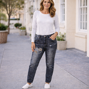 VERA MAY 1602 ITALIAN BLACK DENIM JEANS
