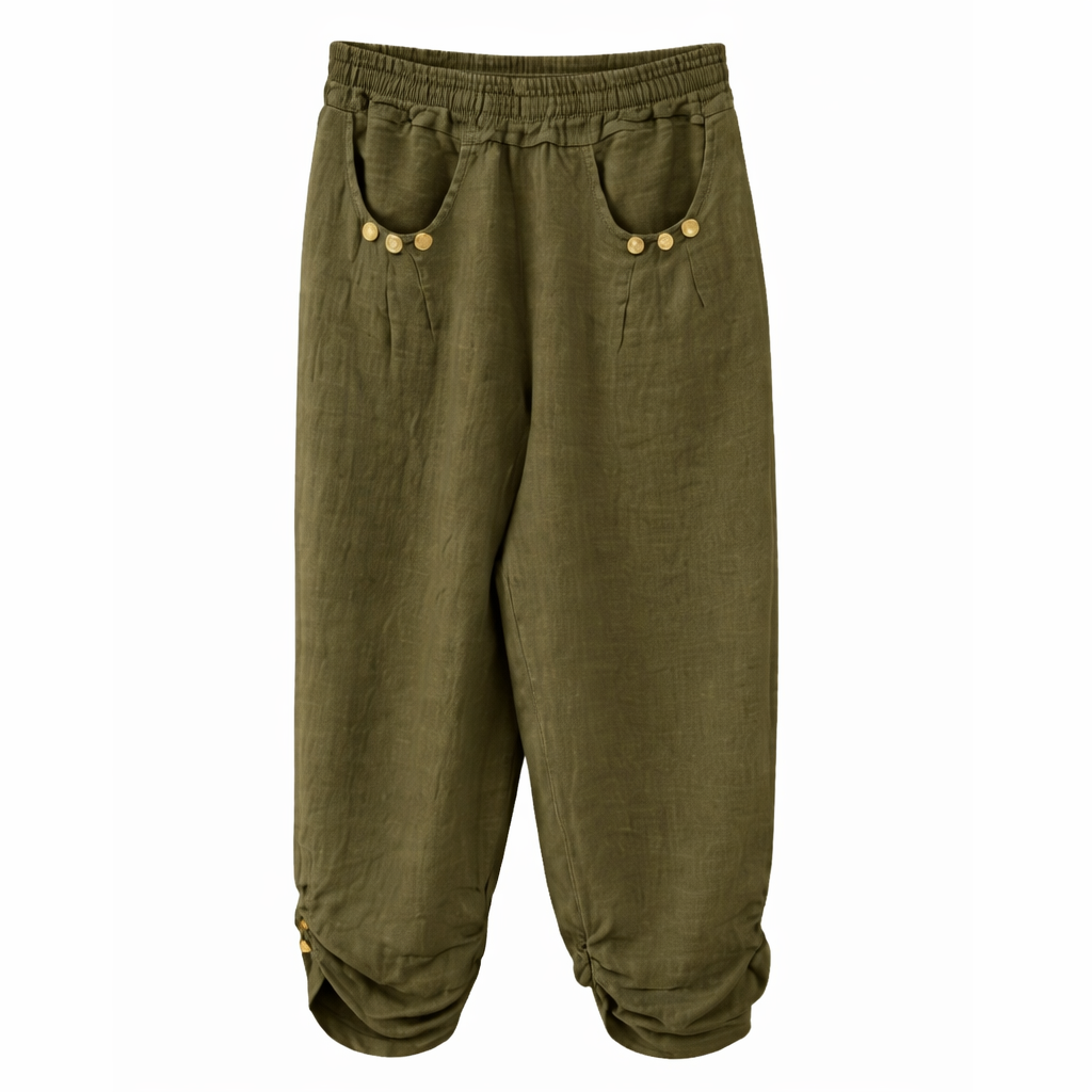 Italian Linen Button Pocket Pants