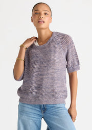 Mixed Colour Knit Top - Denim
