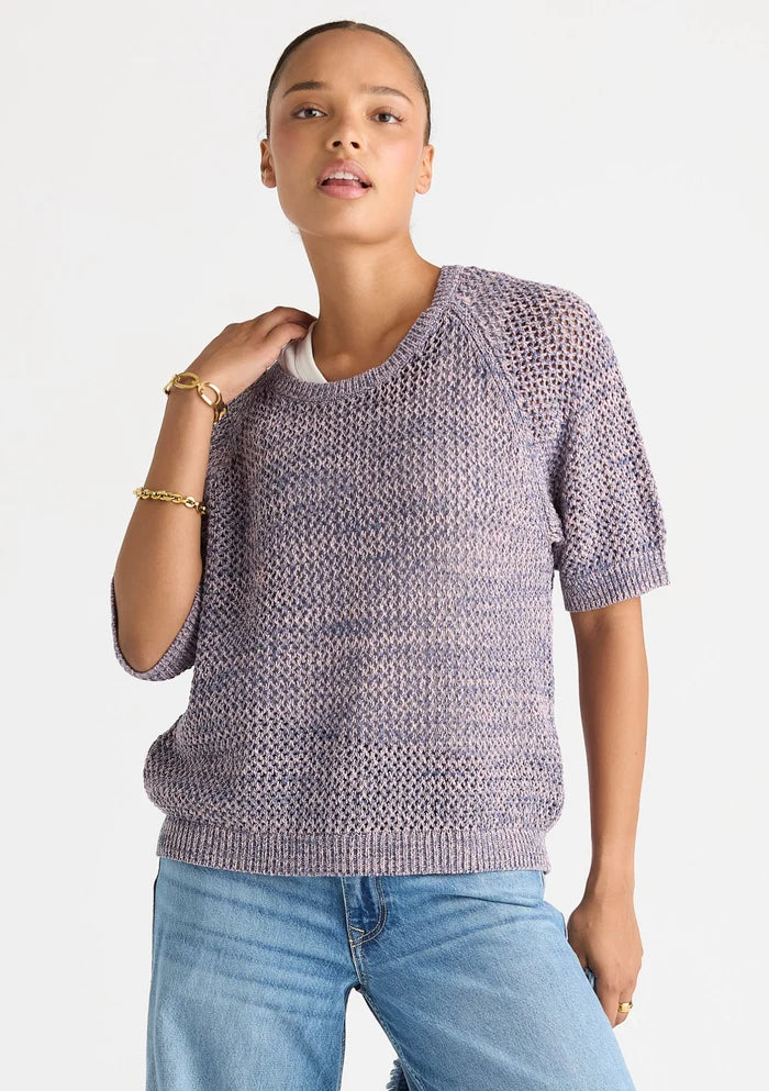 Mixed Colour Knit Top - Denim