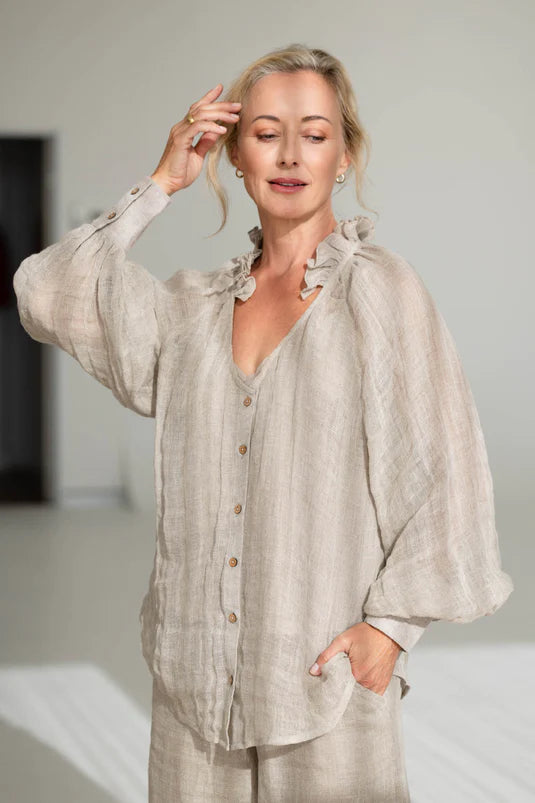 Mika Linen Blouse - Natural
