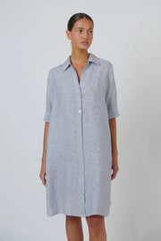 T-shirt Linen Dress - Sliver - GA513