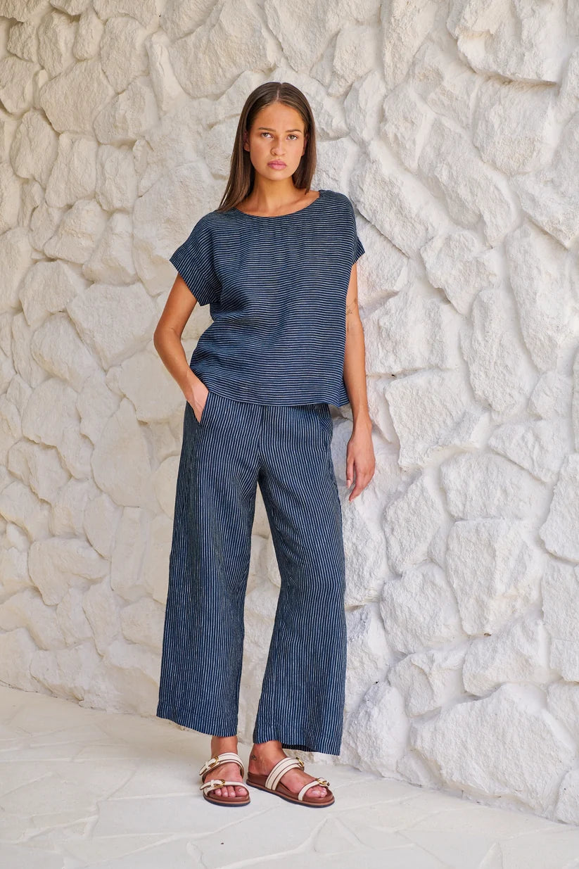 Linen Pants in Gunsmoke Streamlined