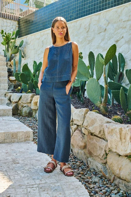 Linen Pants in Gunsmoke - GA398
