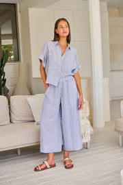 Linen Pants in Sliver - GA713