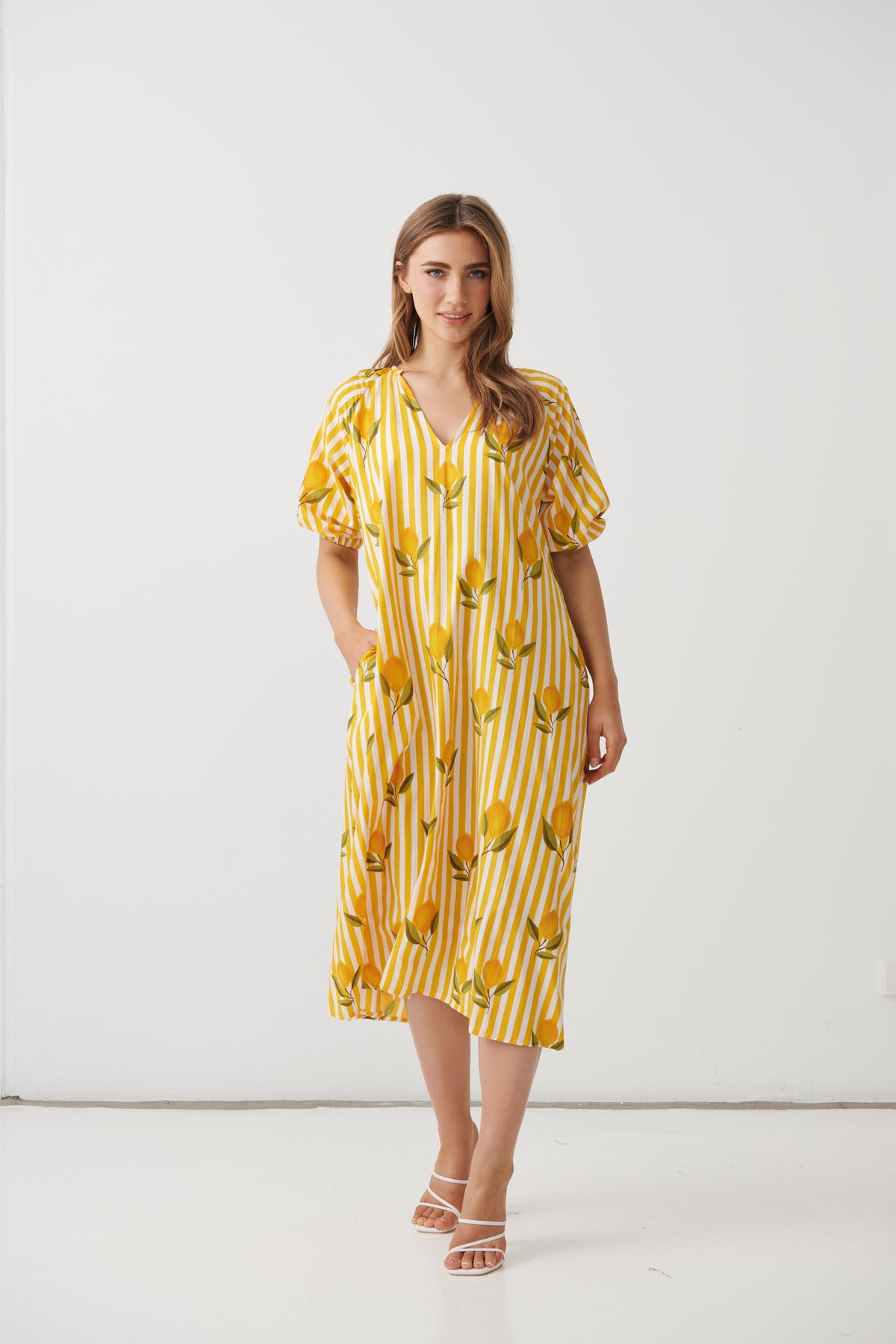 Limoncello Dress with V Neck