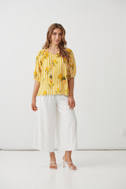 Limoncello Blouse with 2 tone Tassels