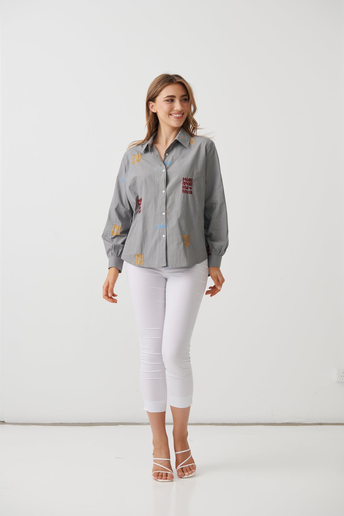 More Amore Collared Shirt in Grey