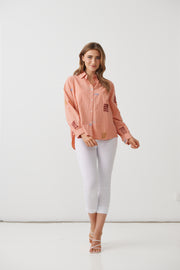 More Amore Collared Shirt in Peach