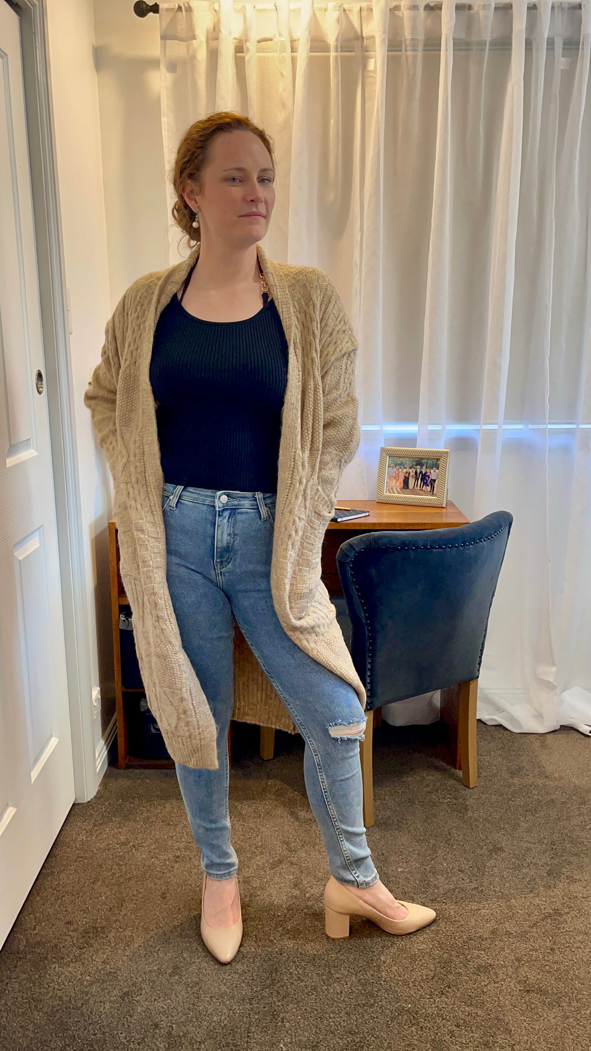 Mocha Cable Knit Cardigan